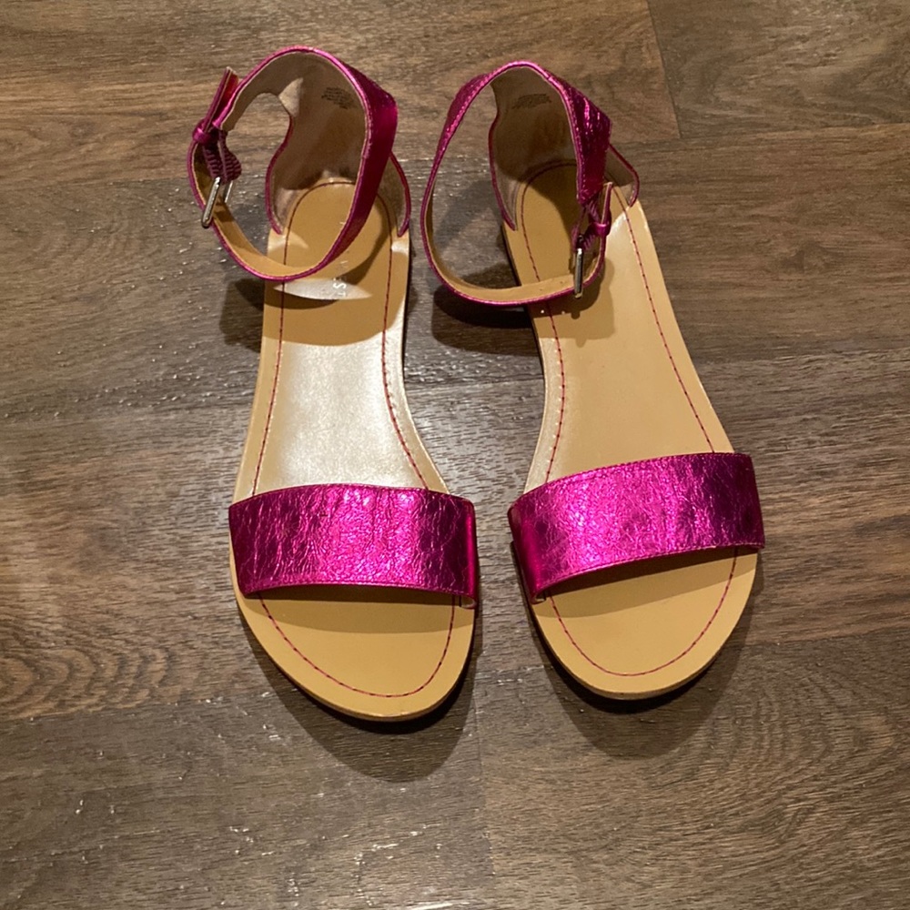 Pre-Owned Pink Metallic Nine West Sandals Size 10